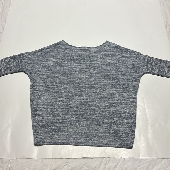 WHBM Blue Silver Metallic Shimmer Crossover Sweater M - Picture 6 of 6